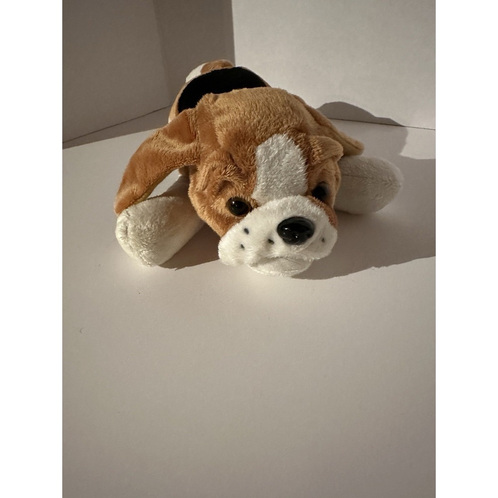 Stucky Pecan Beagle  Puppy Dog W Collar Plush Toy Used 10 inches